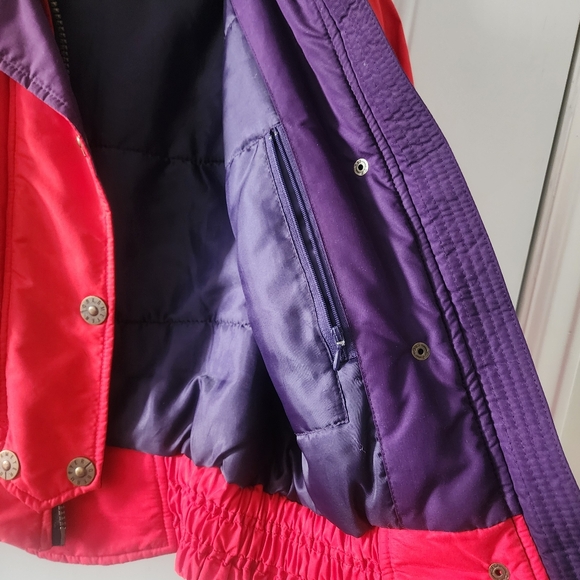 Vtg 80s  Women's Obermeyer Ski Jacket Bacall Size 6 Retro Puff Red Purple EUC - Picture 7 of 10